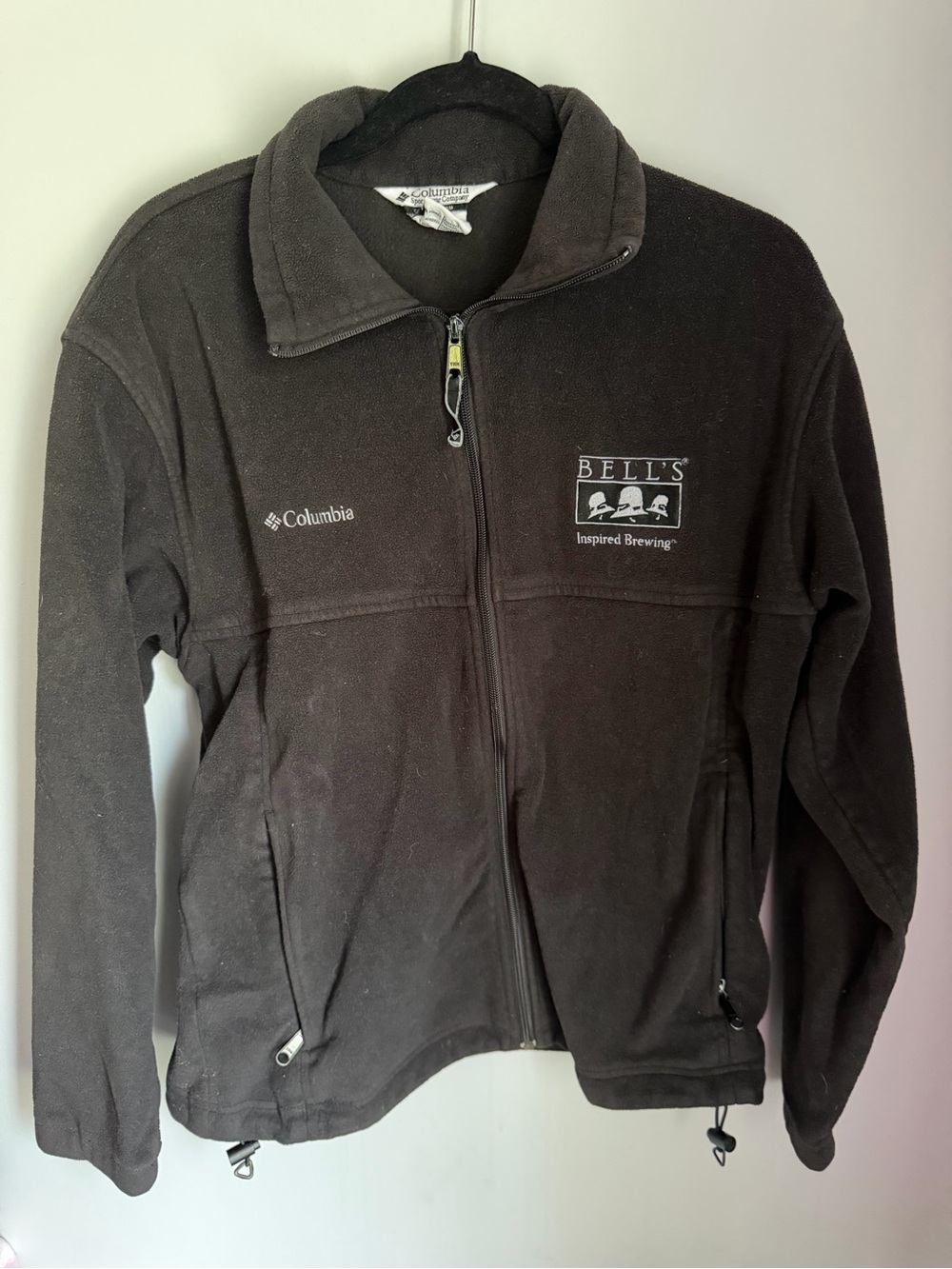 Columbia Bell’s Brewery Inspired Brewing Fleece Jacket Men’s L Black Full Zip